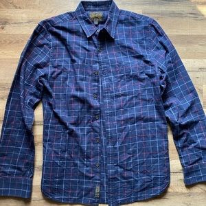 Lucky Brand Mens Blue Plaid Shirt Long Sleeve Size Small S